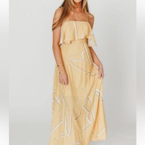 Yellow Ruffle Detail Maxi Dress
